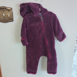 White Sierra Plush Purple Kids Footie